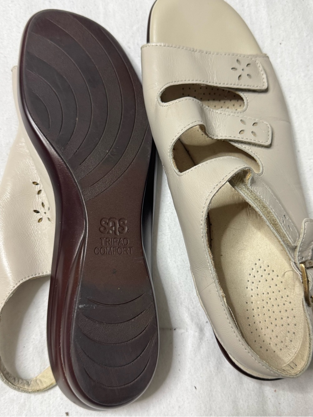 Women's White Triple-Strap Comfort Sandals
